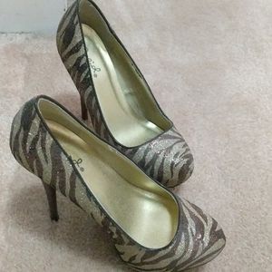 Tiger striped spike heels